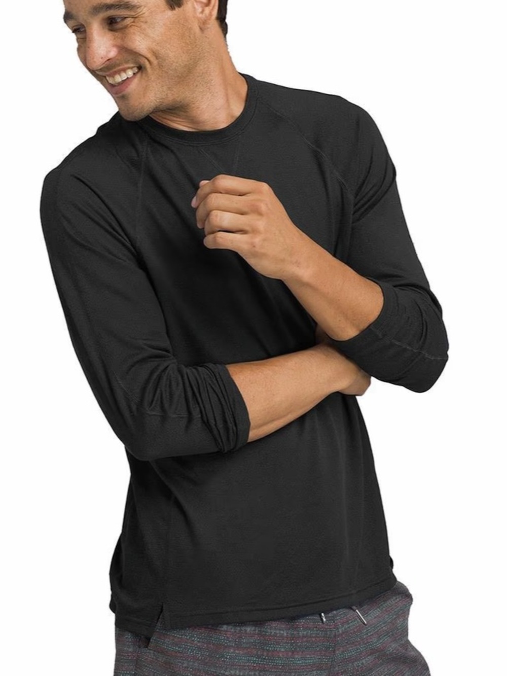 PrAna Transverse Long Sleeve Crew Shirt Men’s Sz XL Charcoal Black Lightweight